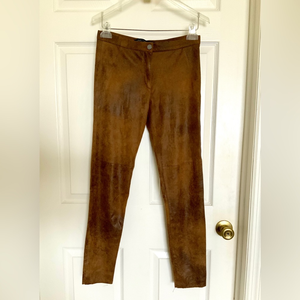 ZARA, FAUX LEATHER SKINNY LEGGINGS.